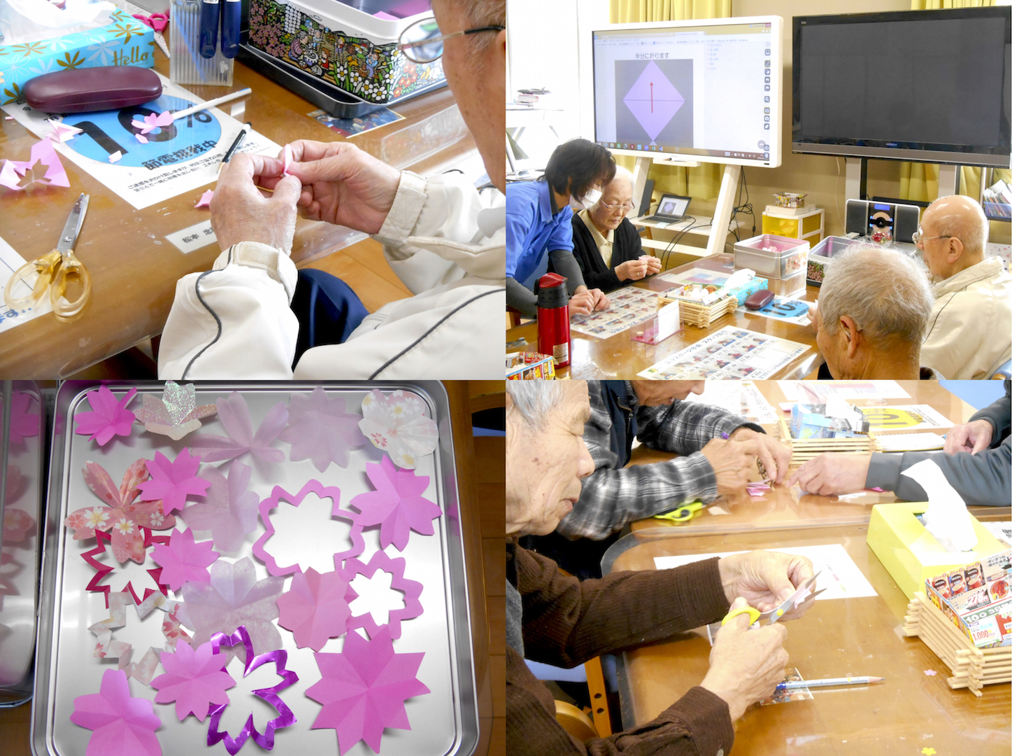 平成28年3月7日百人一首書き取りと桜の木